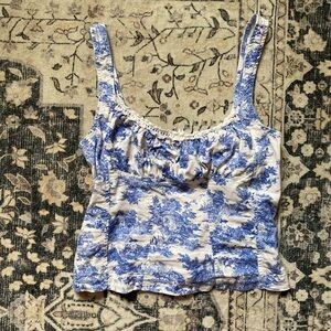 BDG Blue and Cream Camisole Top